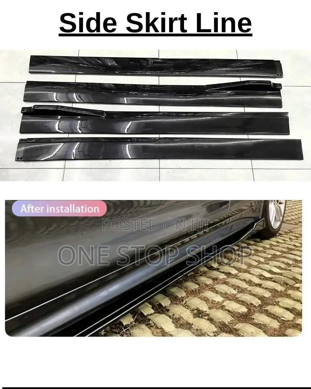 Car Lower Body Sport Aggressive Look Gloss Black Side Skirt