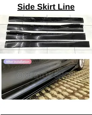 Car Lower Body Sport Aggressive Look Gloss Black Side Skirt