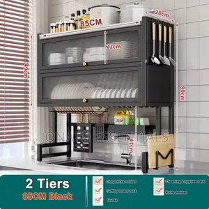 2 Tier Over Sink Dish Drying Rack With Cabinet Cover - 65cm/85cm