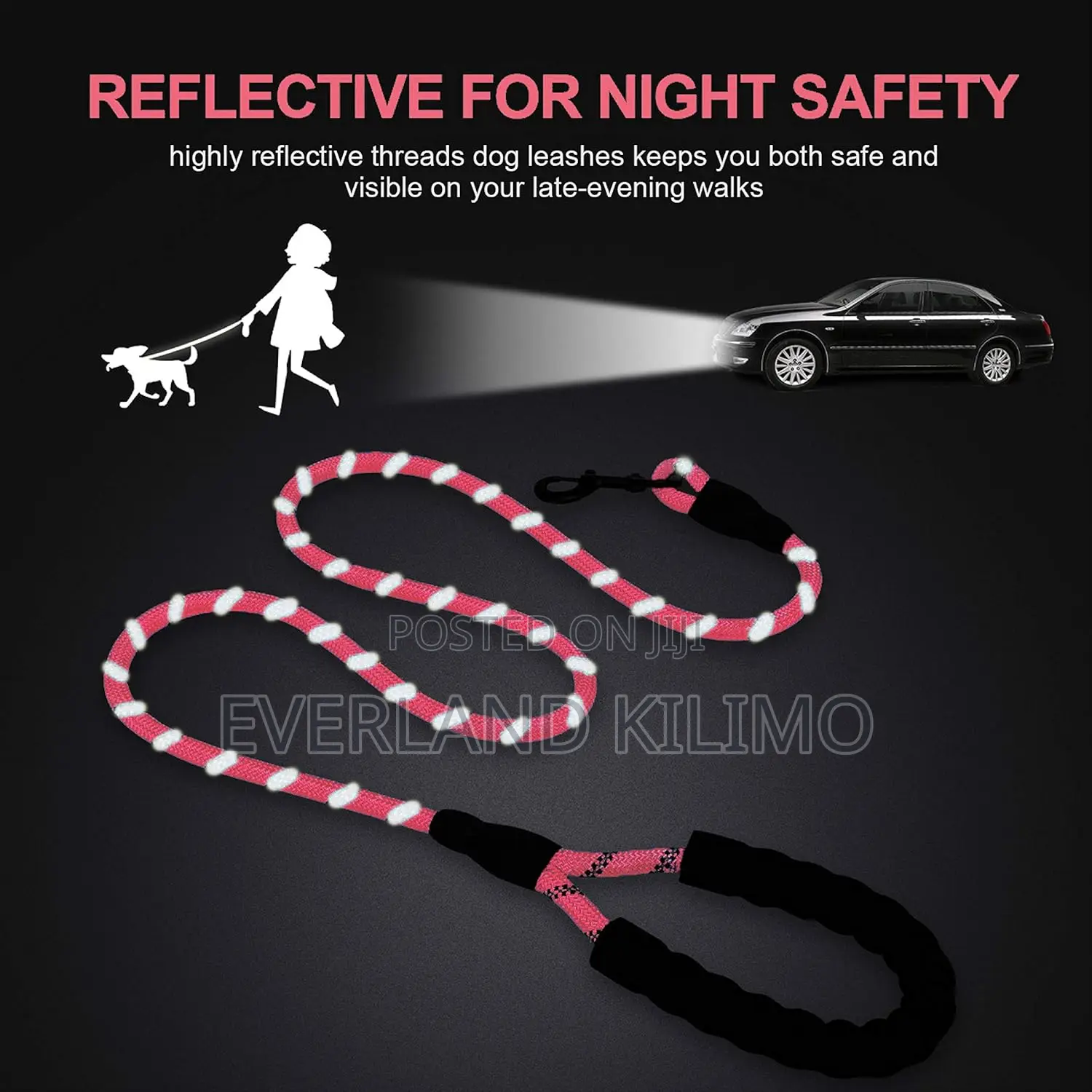 Strong Braided Rope Leash, Comfortable Padded Handle