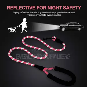 Strong Braided Rope Leash, Comfortable Padded Handle