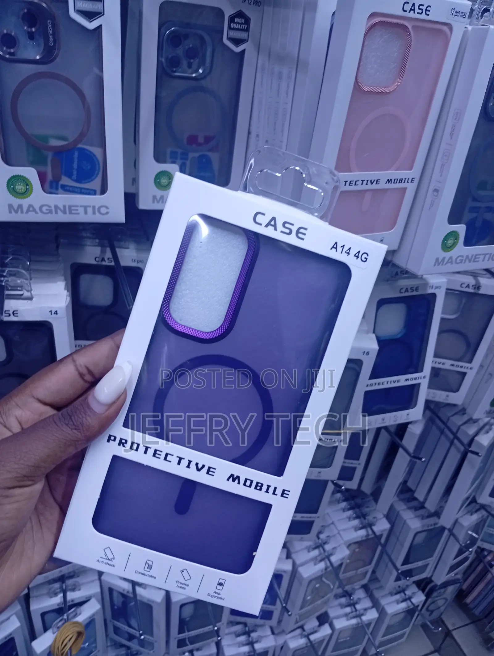Samsung Galaxy A14 Clear Purple Protective Phone Case