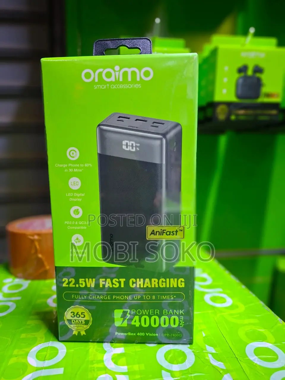 Oraimo Powerbox 400 Vision Opb-7400q 22.5w 40,000mah Power Bank