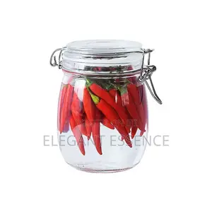 Airtight Square Large Glass Storage Jars for Tea,Coffee,Sugar -750ml