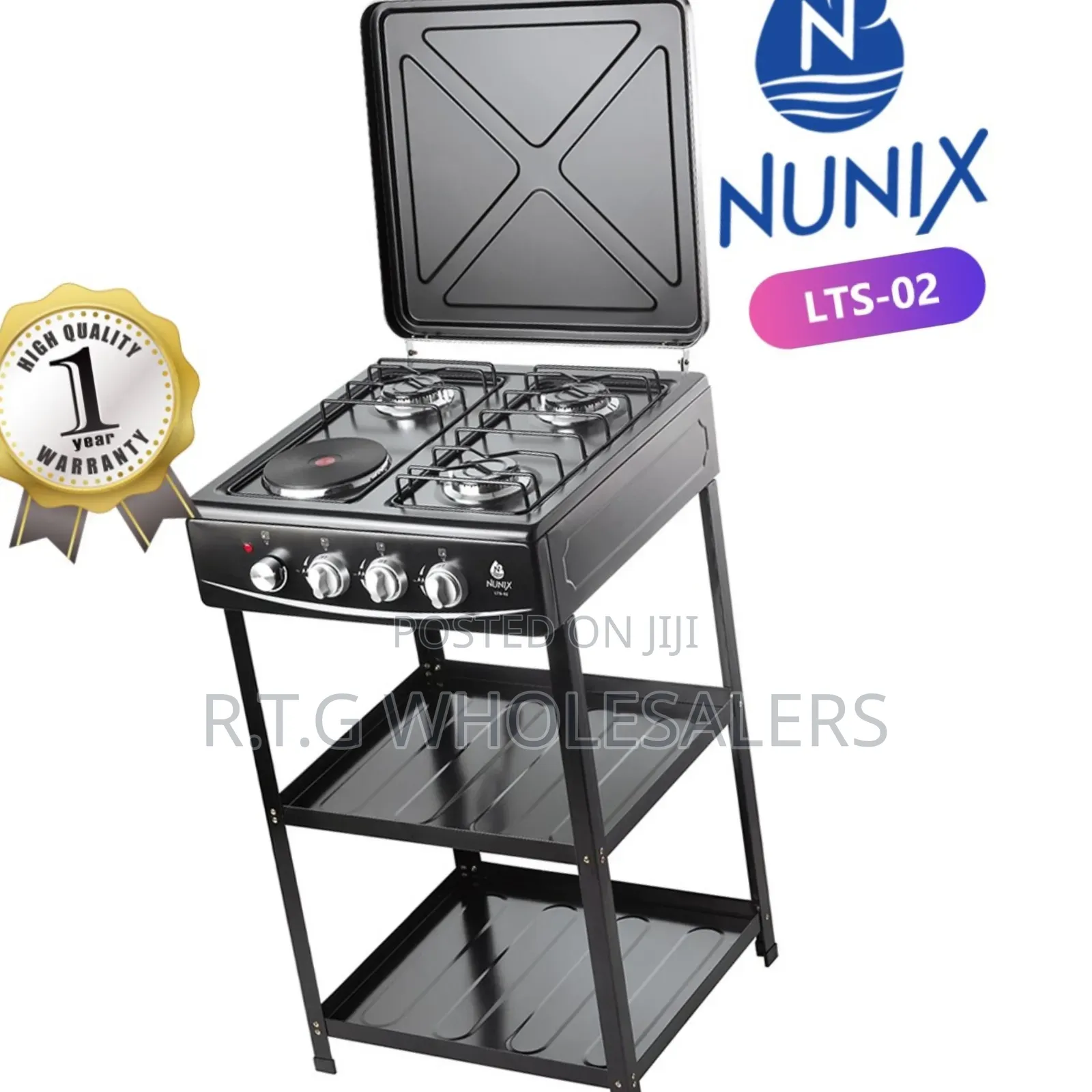 Nunix Standing Cooker With Shelves Electric Plate