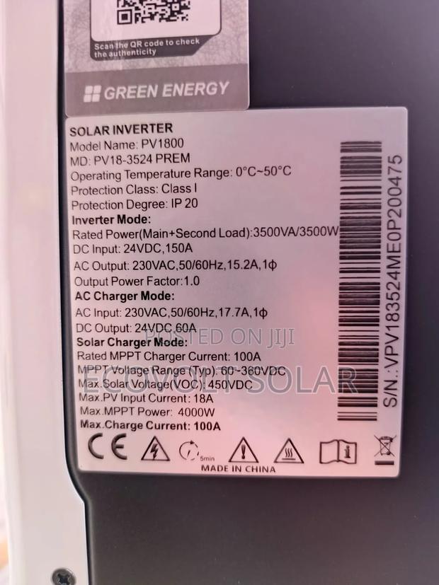 3.5kva 24v 100a 450vdc Must Hybrid Inverter Inbuilt With Dongle - thumbnail 4