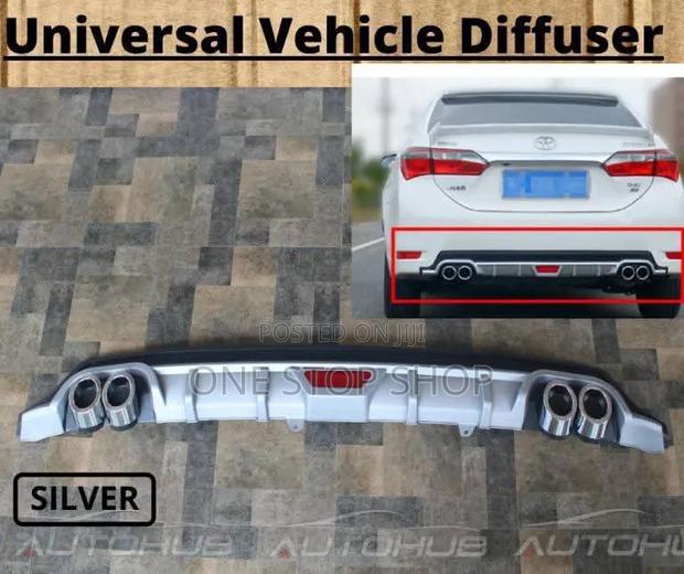 Silver Diffuser With Double Fake Exhaust Design - main view