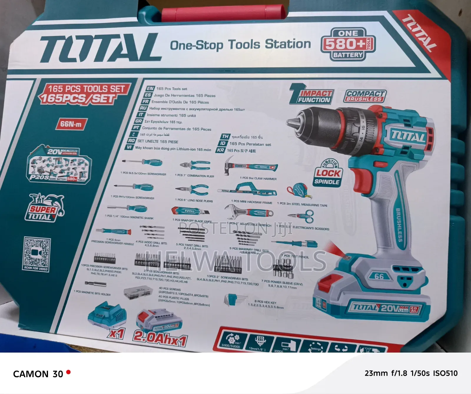 165 PCS Total Cordless Drill Set