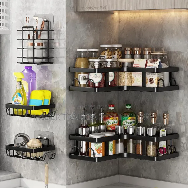 Bathroom With Our 5-Piece *Corner Shower Caddy