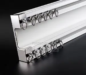Double Straight Curtain Rails White