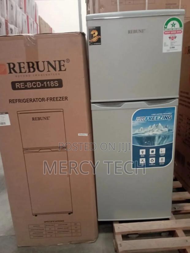 Rebune Re-BCD-118s 118l Double Door Fridge Freezer