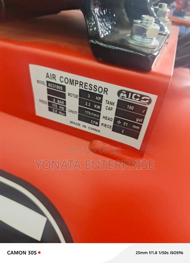 100l Belt Driven Air Compressor (Aico) - thumbnail 2