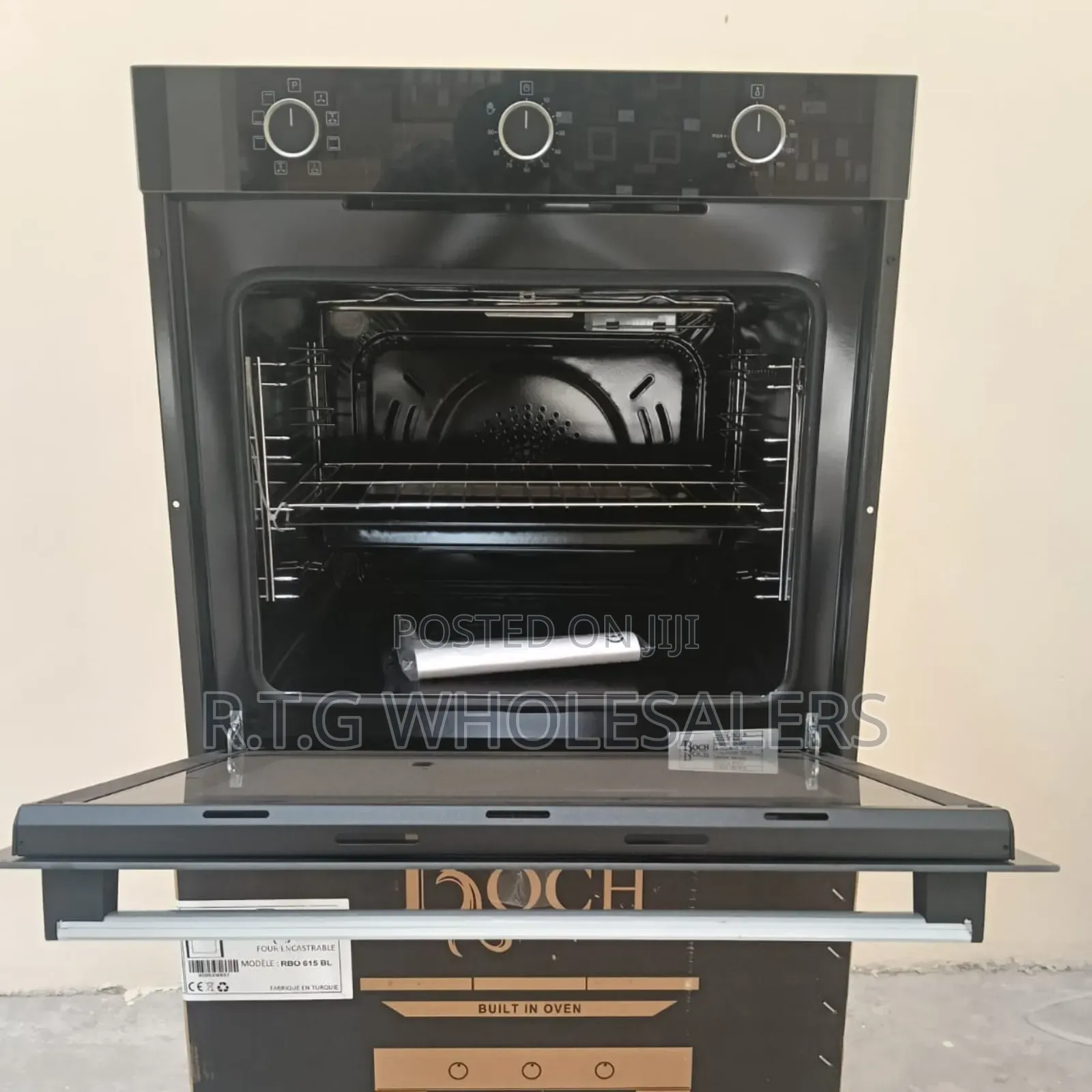 Roch 78l Built-in Oven Black – Turbo Fan 7 Functions