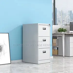 3-Drawer White Office Document Steel Cabinet