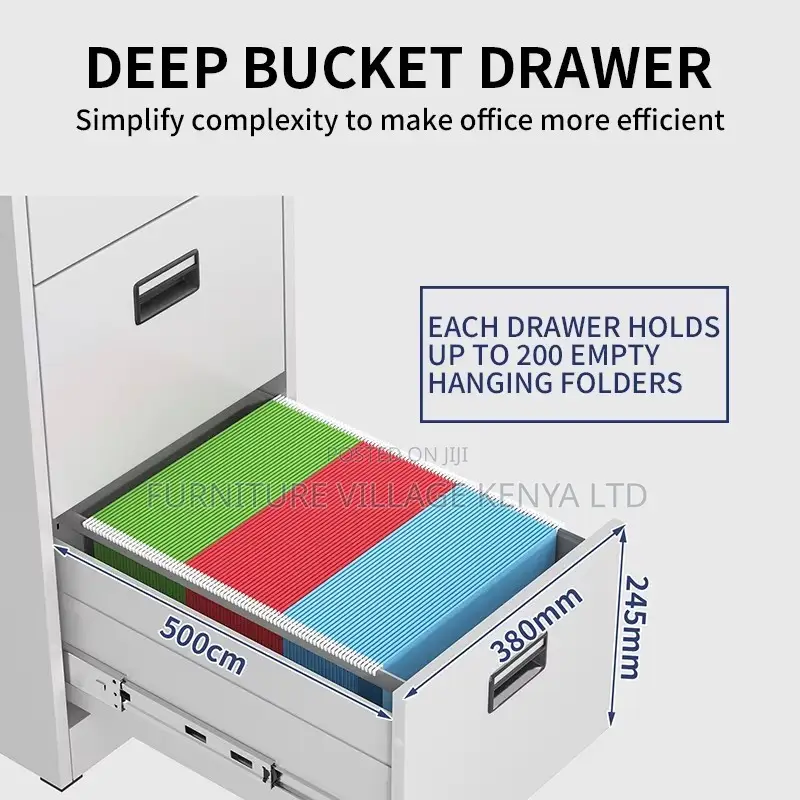 3-Drawer White Office Document Steel Cabinet