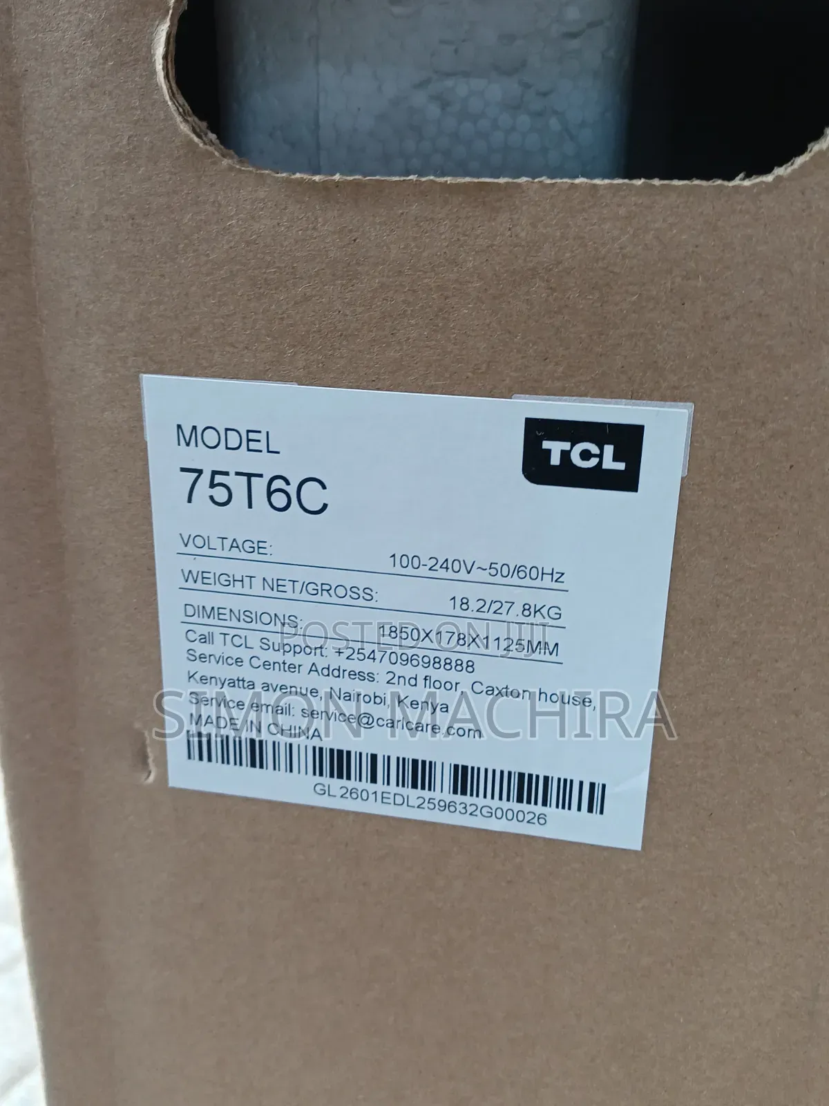 TCL 75 Inch Qled T6c