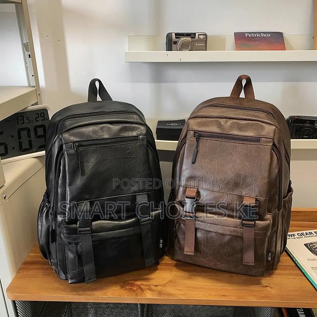 Pu Leather Laptop Backpack - main view