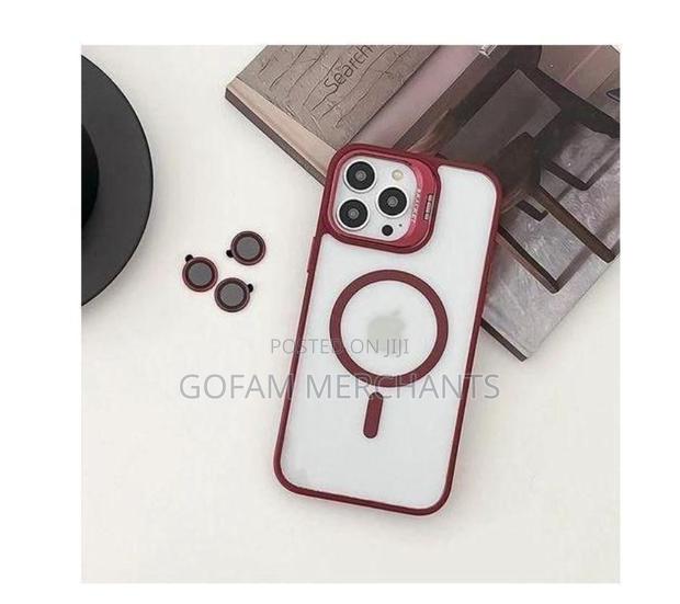iPhone 14 Pro Max Clear Magnetic Case - Pink