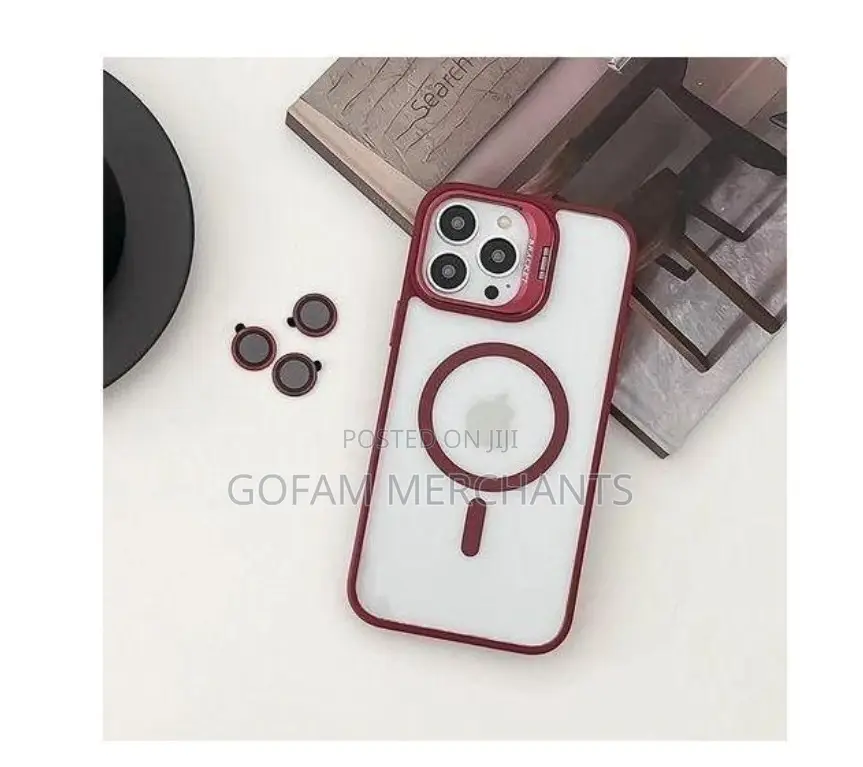 iPhone 14 Pro Max Clear Magnetic Case - Pink
