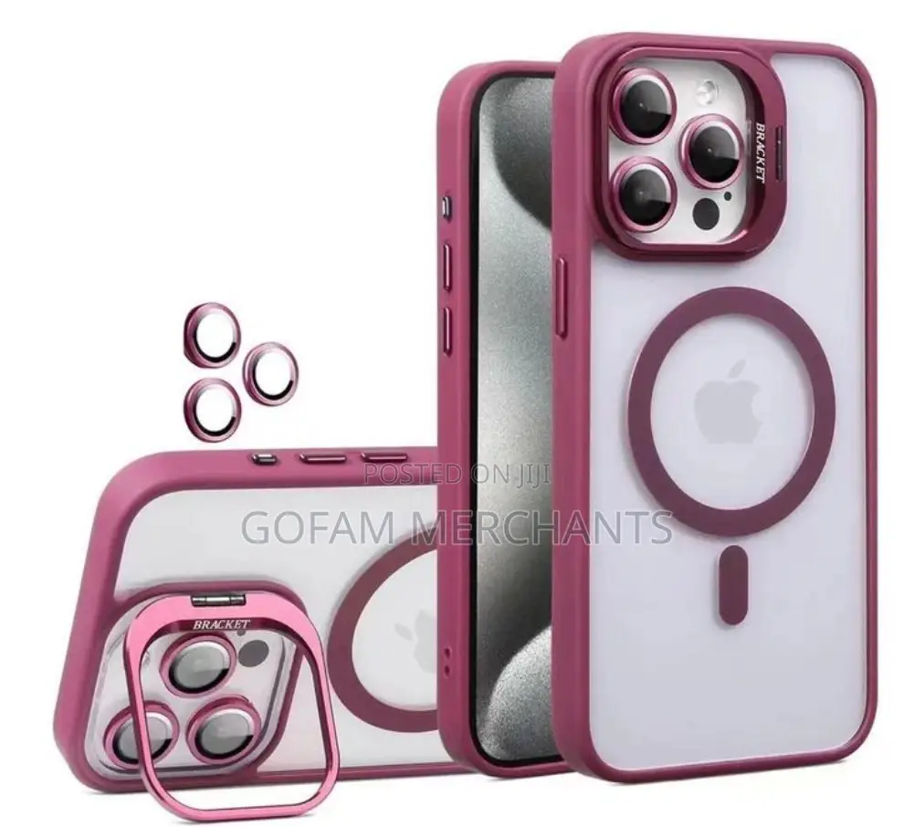 iPhone 14 Pro Max Clear Magnetic Case - Pink