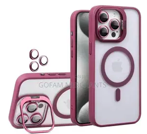 iPhone 14 Pro Max Clear Magnetic Case - Pink