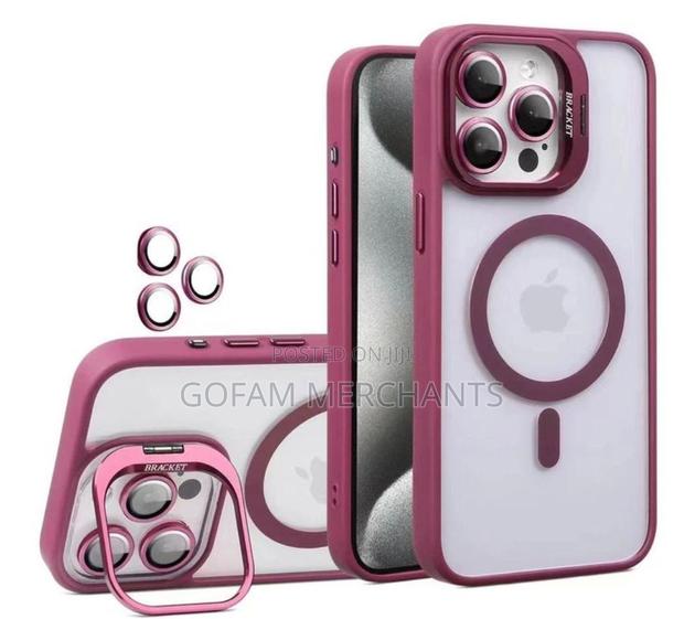 iPhone 14 Pro Max Clear Magnetic Case - Pink - thumbnail 2