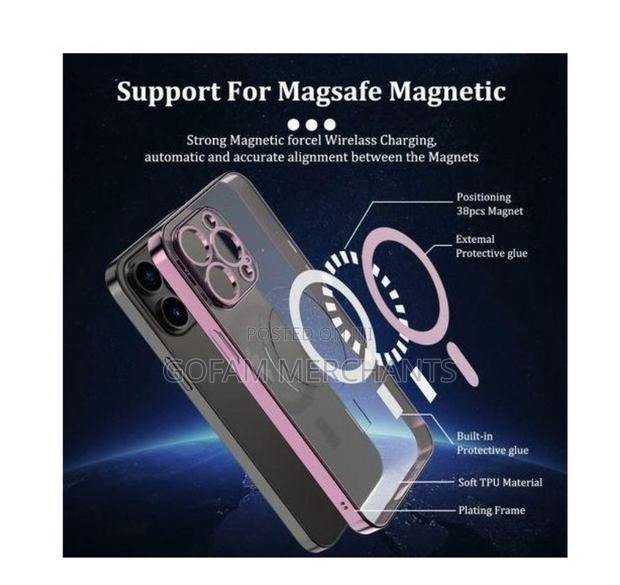 Magnetic Clear Case for iPhone 14 Pro Max - Purple - thumbnail 2