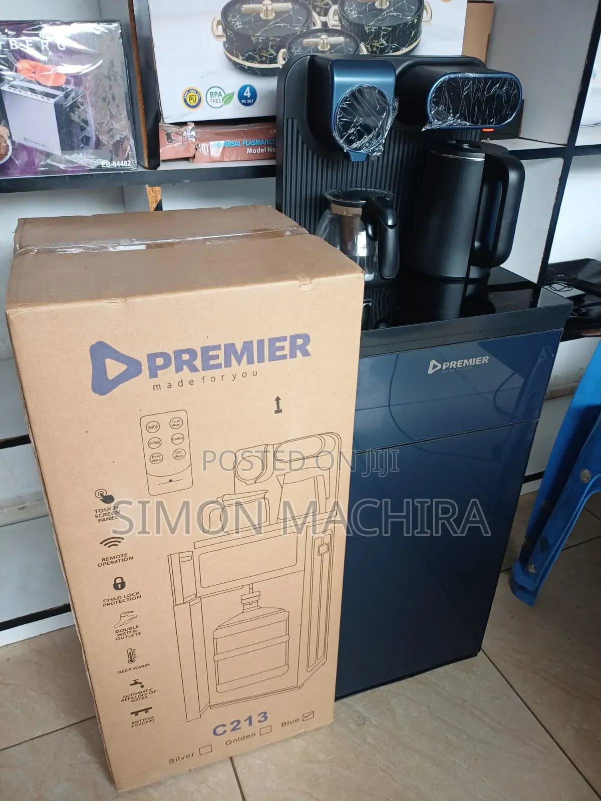 Navy Blue Premier Bottomload Dispenser