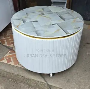 White Executive Modern Round Coffee Table