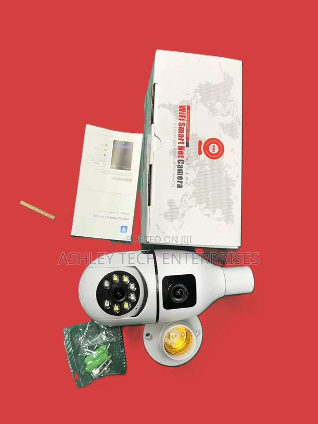 V380 Dual Lens Bulb PTZ Camera – Wifi Smart Security Camera