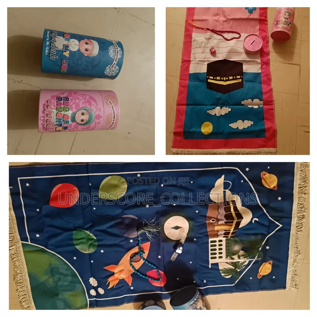 Kids Muslim Prayer Mat With Time Counter,Tashbihi Na Storage Cylinder