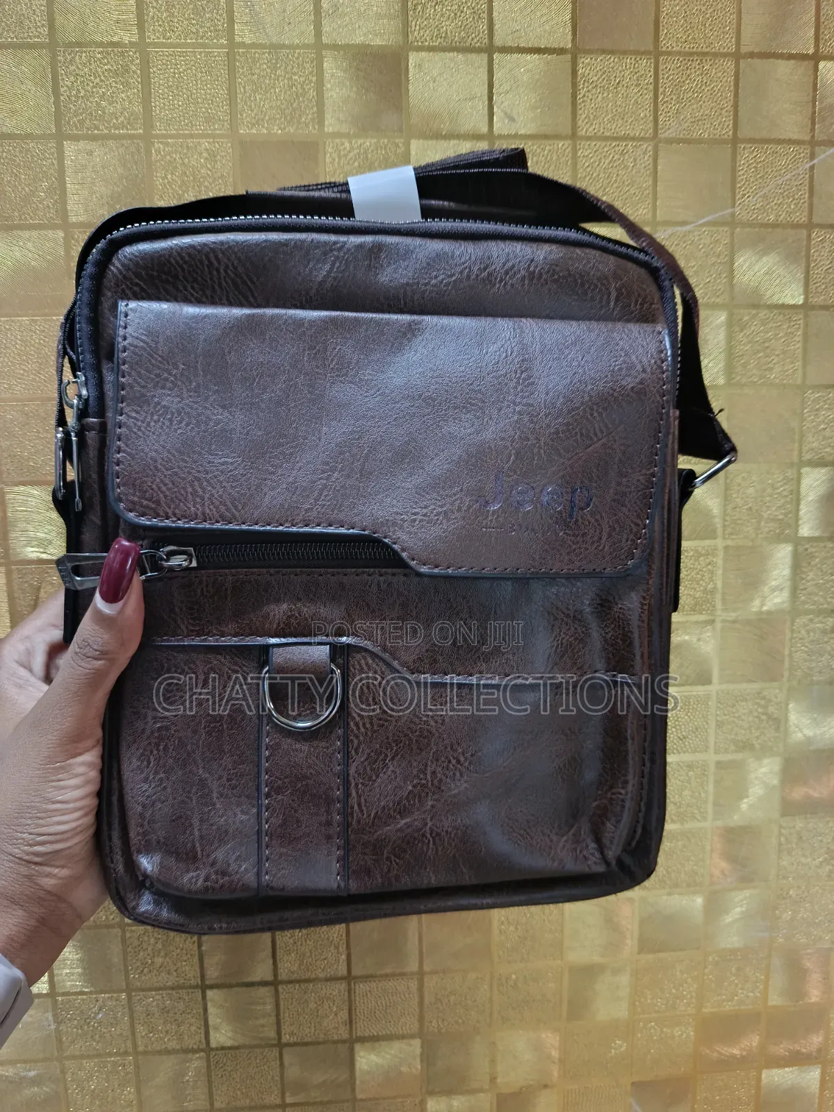 Dark Brown /Coffee Brown Leather Jeep Boluo Men Shoulder Bags