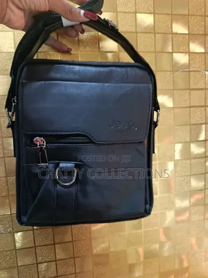 Black Leather Jeep Boluo Men Shoulder Bags