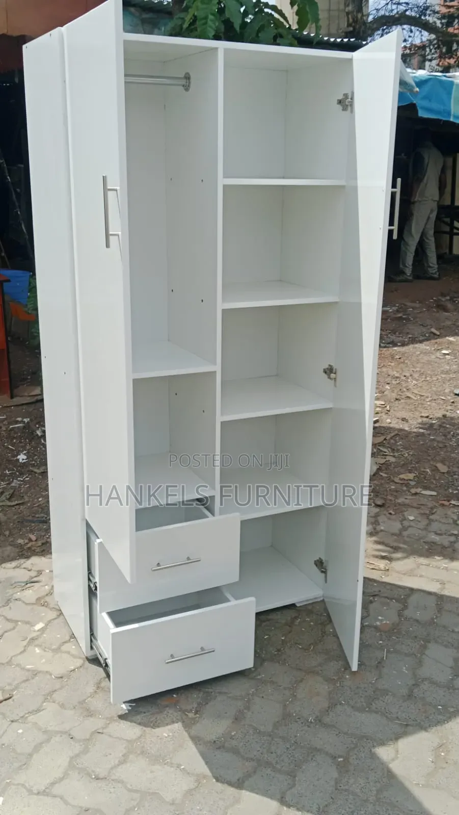 2 Door Wardrobe 3 by 6 – Wooden Clothes Storage Closet