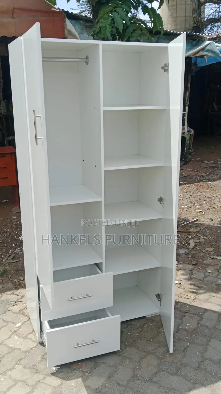 2 Door Wardrobe 3 by 6 – Wooden Clothes Storage Closet