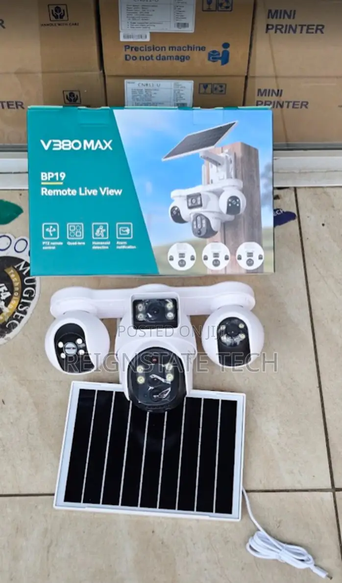 Four Lens Solar Powered 4g Camera V380 Pro App Outdoor CCTV