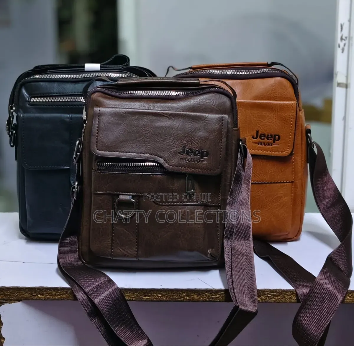 Jeep Boluo Men Leather Shoulder Bags