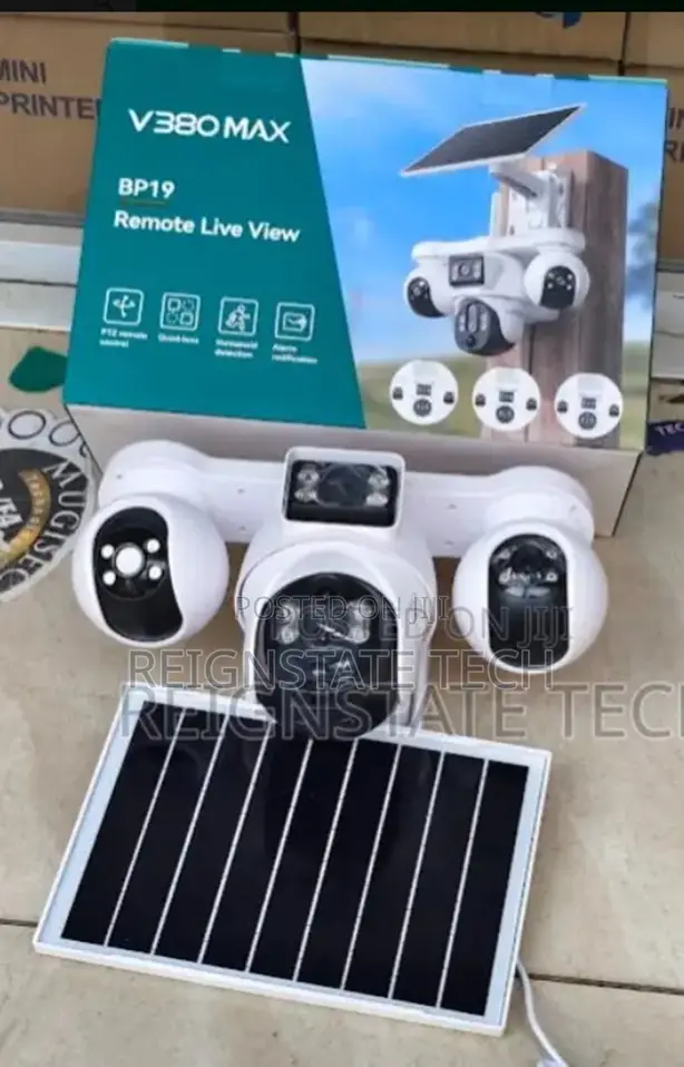 V380 Pro Max 4g Simcard 4 Lens Outdoor Solar Camera With Audio