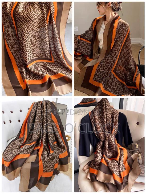 Premium Designer Inspired Silk Scarf Large Square Wrap - thumbnail 8