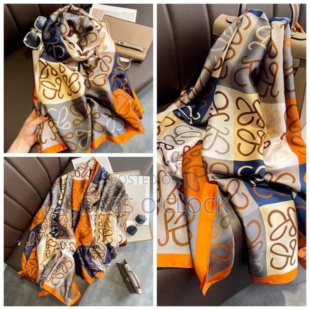 Premium Designer Inspired Silk Scarf Large Square Wrap - thumbnail 9