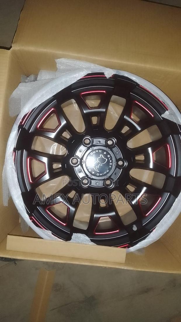 Rims 17 Inch Matt Black+Milling+Red Et0 H*Pcd 6x139.7 Cb 110.1 -Amex