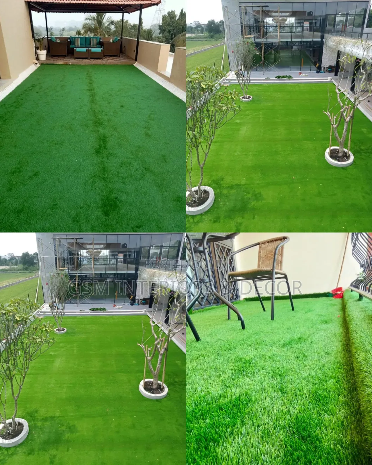 Artificial Green Grass Carpets for Airbnb Balcony