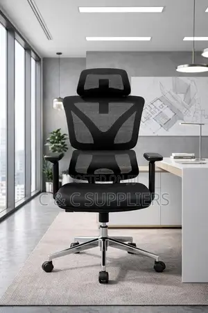Height Adjustable High Back Mesh Computer Chair With Lumbar Support