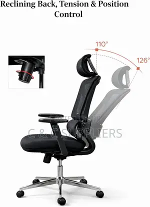 Height Adjustable High Back Mesh Computer Chair With Lumbar Support