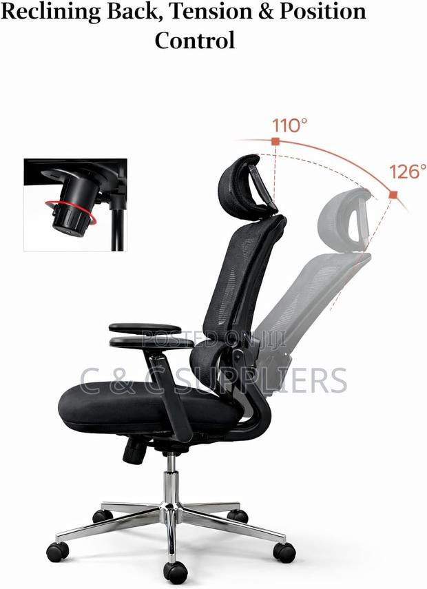 Height Adjustable High Back Mesh Computer Chair With Lumbar Support - thumbnail 2