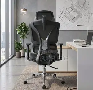 Height Adjustable High Back Mesh Computer Chair With Lumbar Support