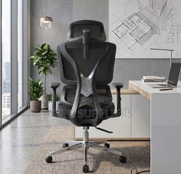 Height Adjustable High Back Mesh Computer Chair With Lumbar Support - thumbnail 3
