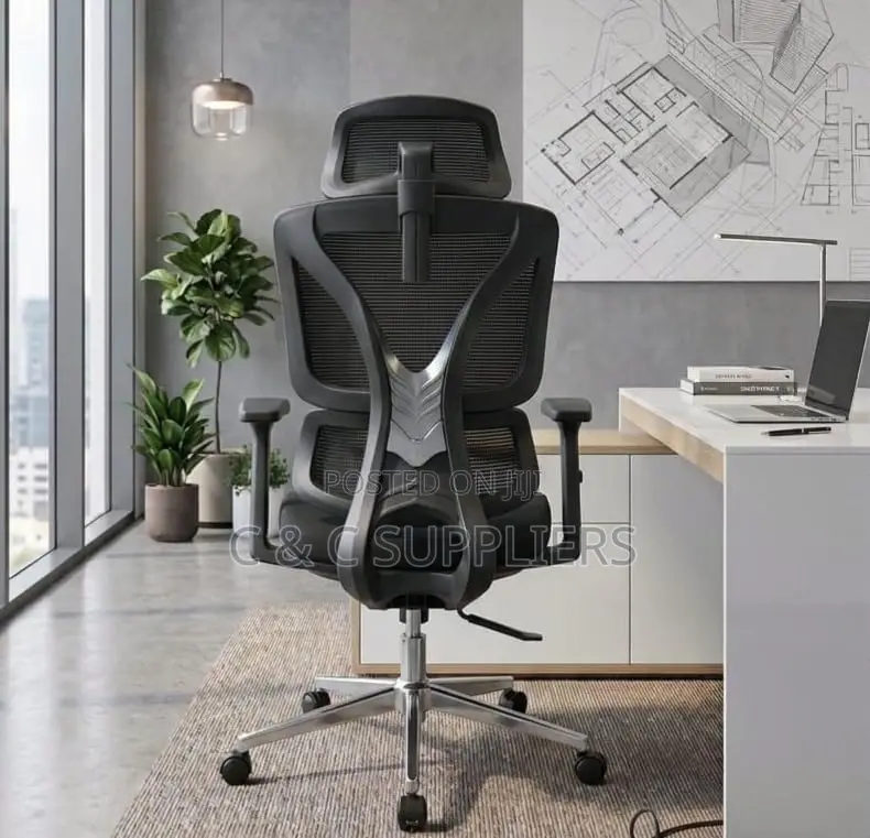Height Adjustable High Back Mesh Computer Chair With Lumbar Support