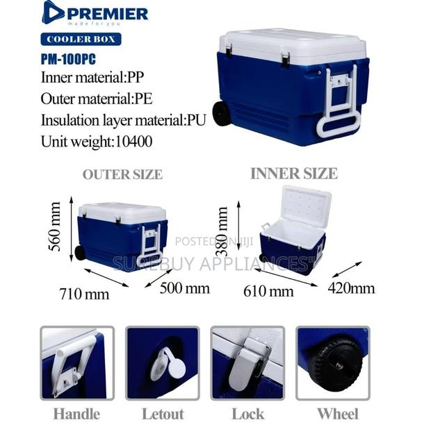100l Portable Cooler Box With Wheels