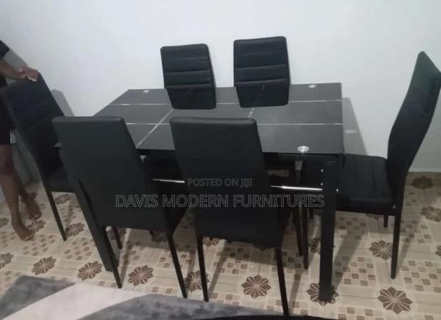 Dinning Set With Rectangular High -Gloss Marble -Effect Table Top - main view
